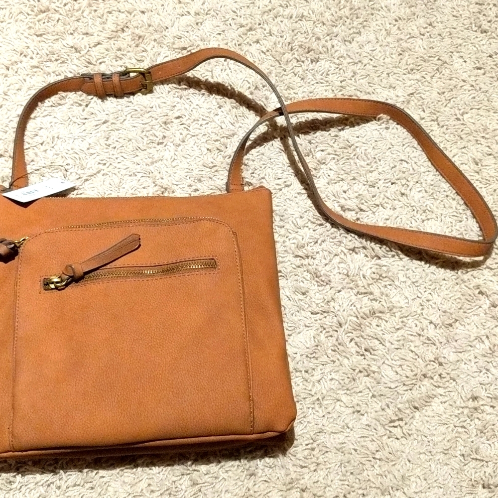 SONOMA Dina Triple Entry Crossbody in Cognac
